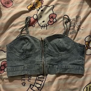 Denim bustier top